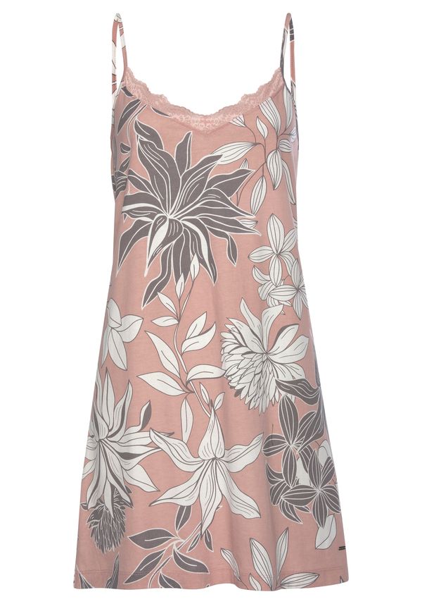 LASCANA LASCANA пеньоар  таупе сиво / пепел от рози / бяло