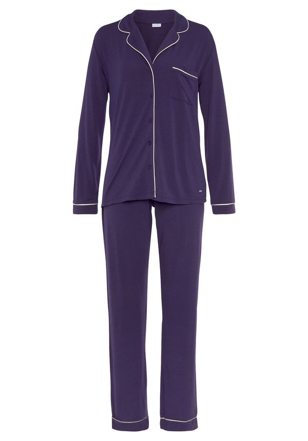 LASCANA LASCANA Пижама  кремаво / тъмнолилаво