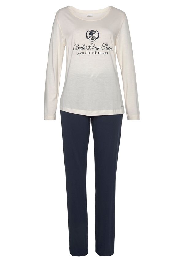 LASCANA LASCANA Пижама  нейви синьо / бяло