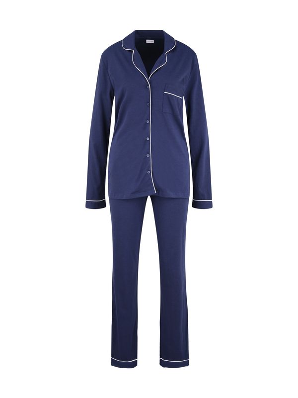 LASCANA LASCANA Пижама  нейви синьо / бяло