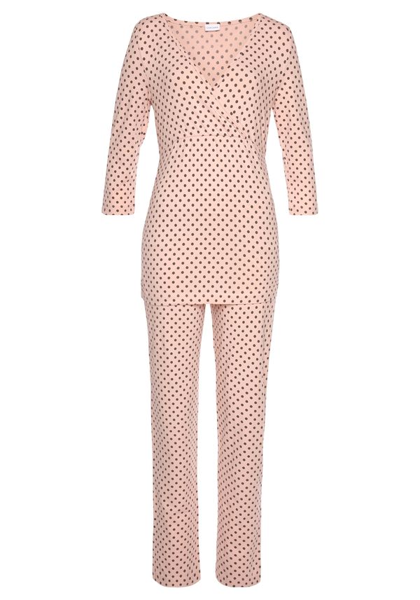 LASCANA LASCANA Пижама  телесен цвят / черно