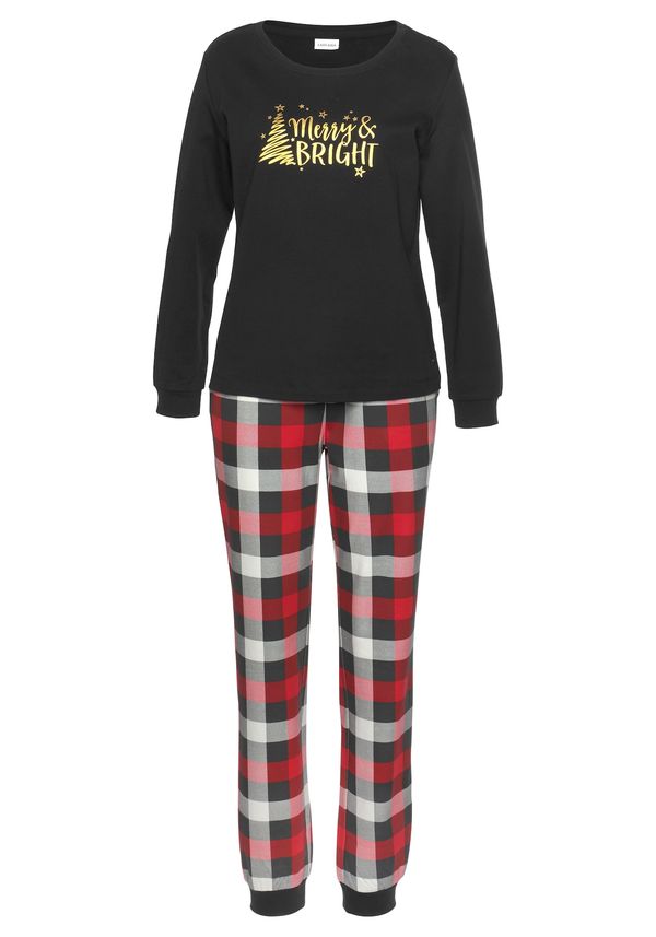 LASCANA LASCANA Пижама  злато / светлосиво / огнено червено / черно