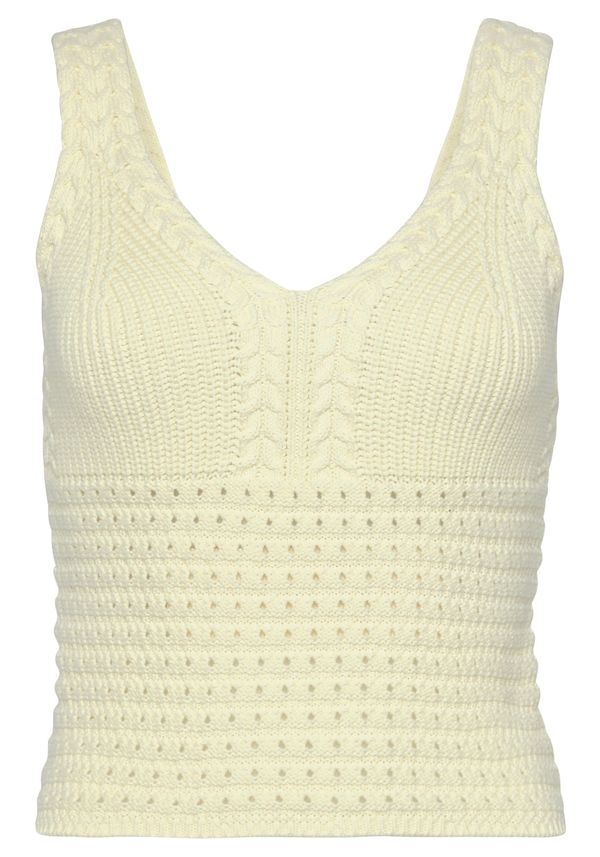 LASCANA LASCANA Плетен топ  кремаво