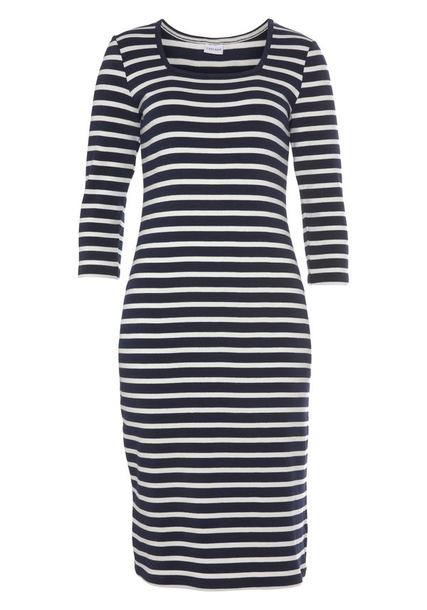 LASCANA LASCANA Плетена рокля  тъмносиньо / бяло