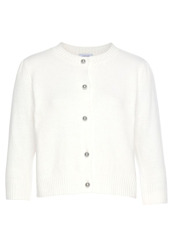 LASCANA LASCANA Плетена жилетка  бяло