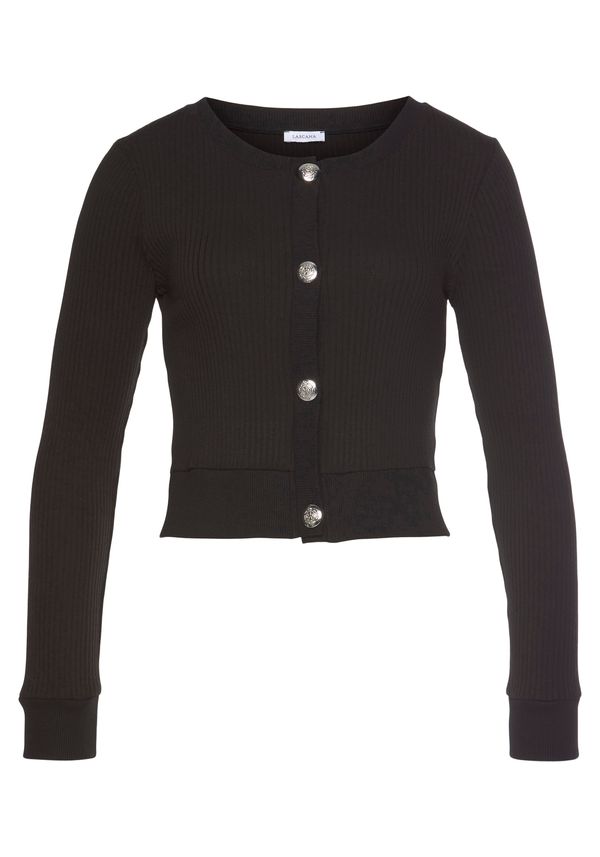 LASCANA LASCANA Плетена жилетка  черно / сребърно