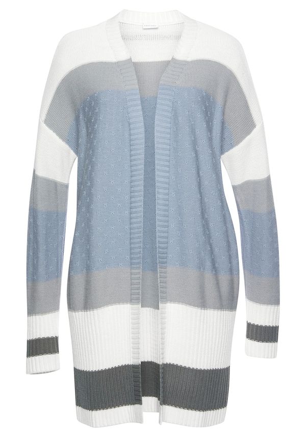 LASCANA LASCANA Плетена жилетка  синьо / сиво / графитено сиво / бяло