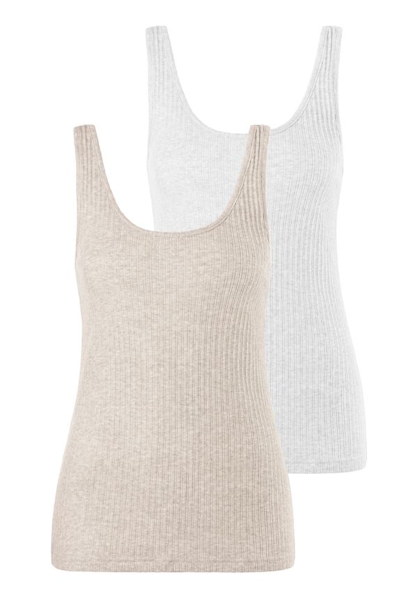 LASCANA LASCANA Потник  бежово / бяло