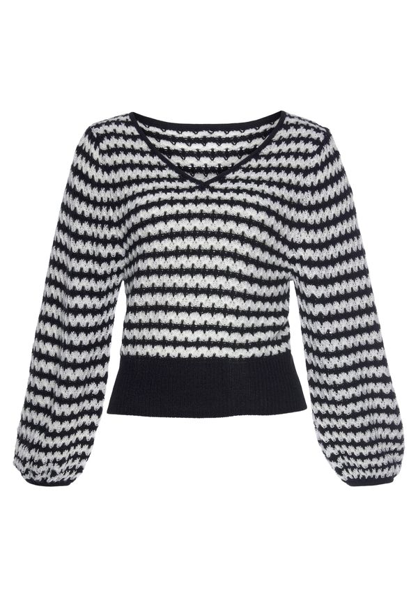 LASCANA LASCANA Пуловер  черно / бяло
