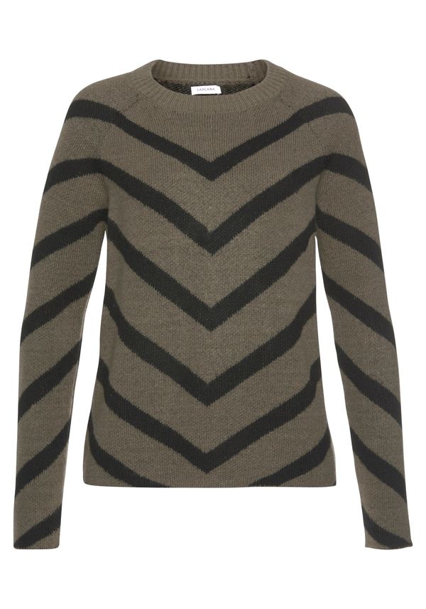 LASCANA LASCANA Пуловер  каки / черно