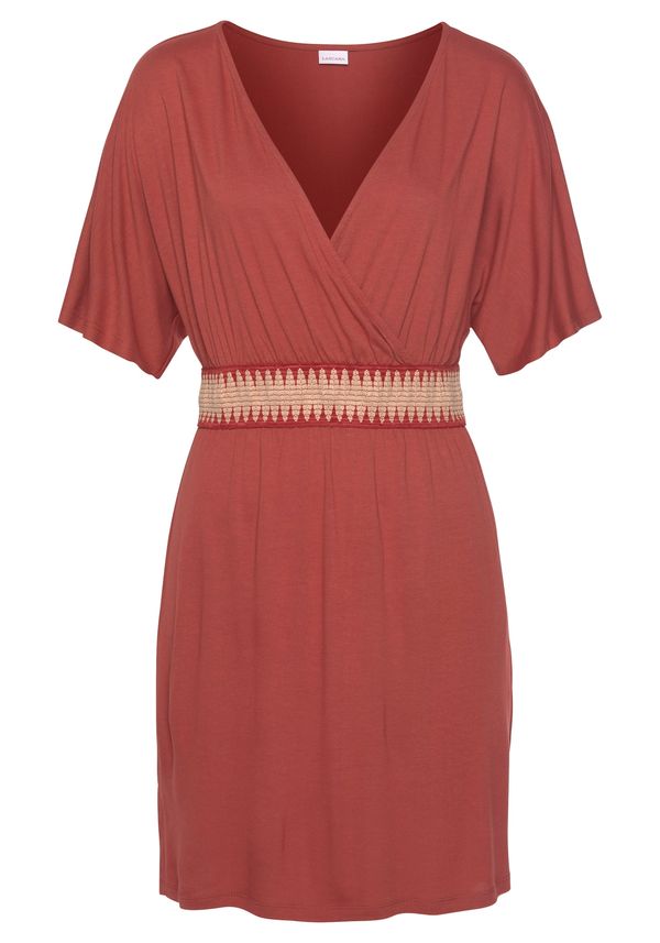 LASCANA LASCANA Рокля  бежово / червено