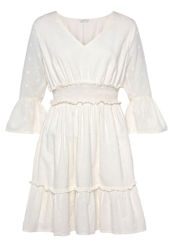 LASCANA LASCANA Рокля  бял памук