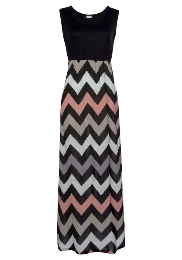 LASCANA LASCANA Рокля  сиво / светлорозово / черно / бяло