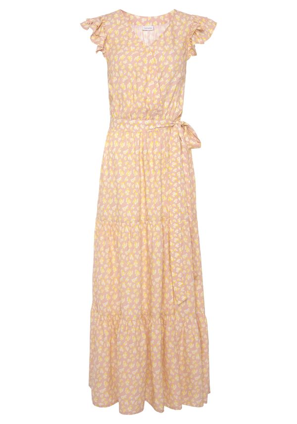 LASCANA LASCANA Рокля  телесен цвят / жълто / бяло