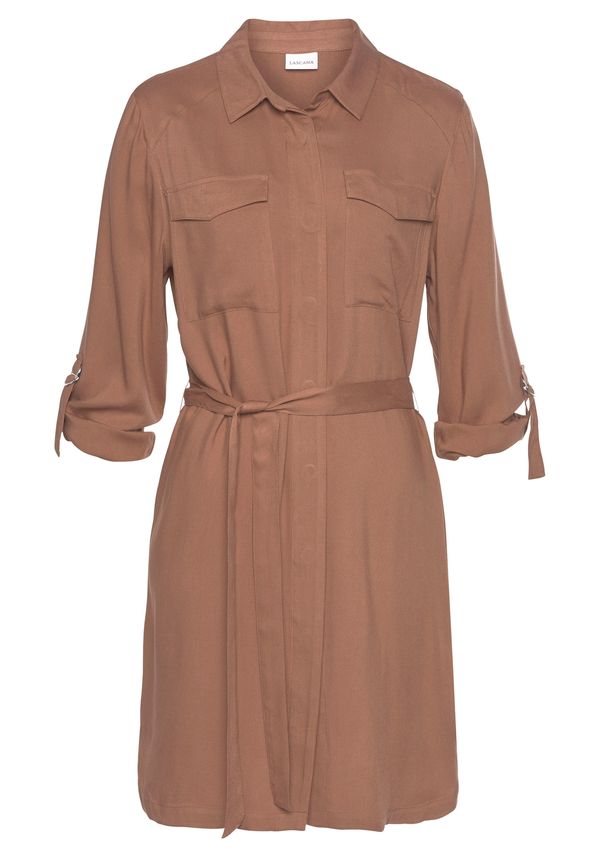 LASCANA LASCANA Рокля тип риза  кафяво