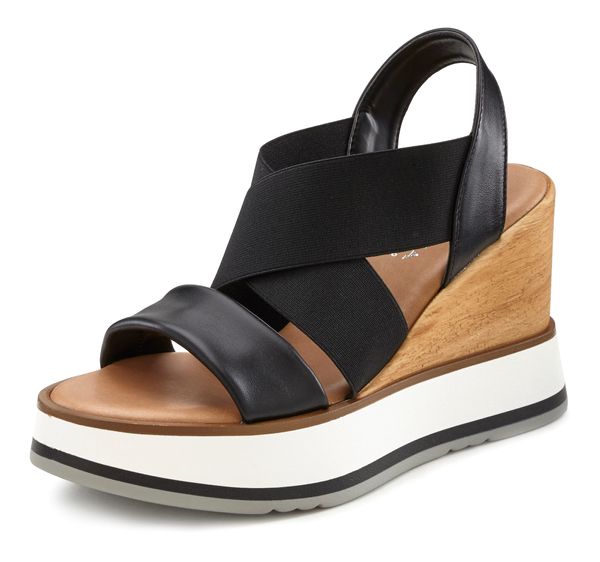 LASCANA LASCANA Сандали с каишка  бежово / черно / бяло