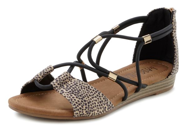 LASCANA LASCANA Сандали с каишка  кафяво / черно