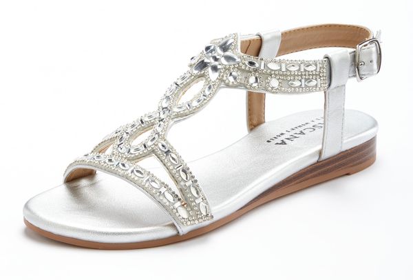 LASCANA LASCANA Сандали с каишка  сребърно / прозрачно