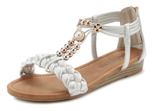 LASCANA LASCANA Сандали с каишка  злато / сребърно сиво