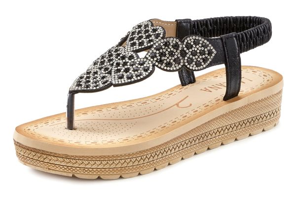 LASCANA LASCANA Сандали с разделител за пръстите  черно