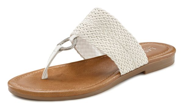 LASCANA LASCANA Сандали с разделител за пръстите  сребърно / мръсно бяло