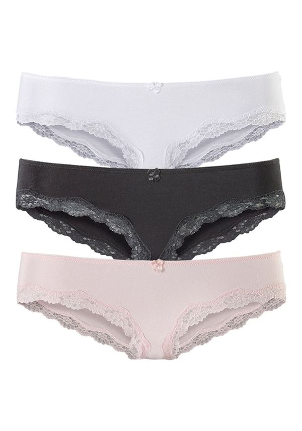 LASCANA LASCANA Слип  антрацитно черно / розе / бяло