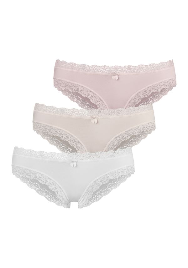 LASCANA LASCANA Слип  бежово / пастелно розово / бяло