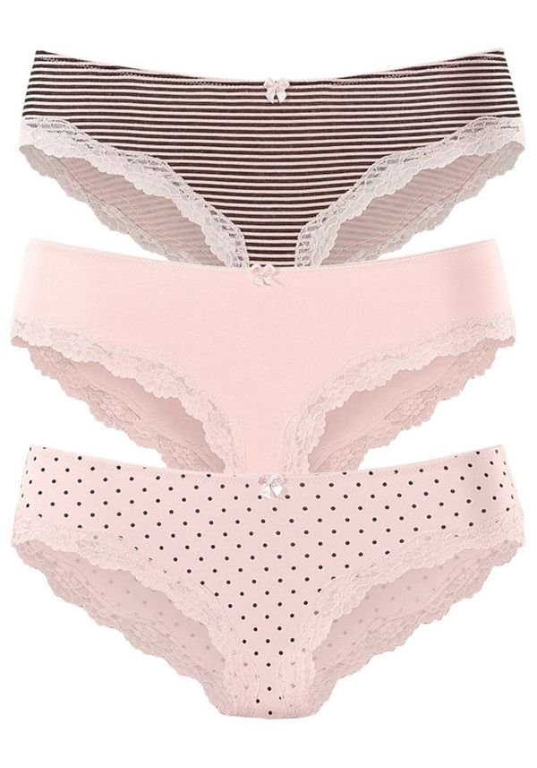 LASCANA LASCANA Слип  сиво / бледорозово