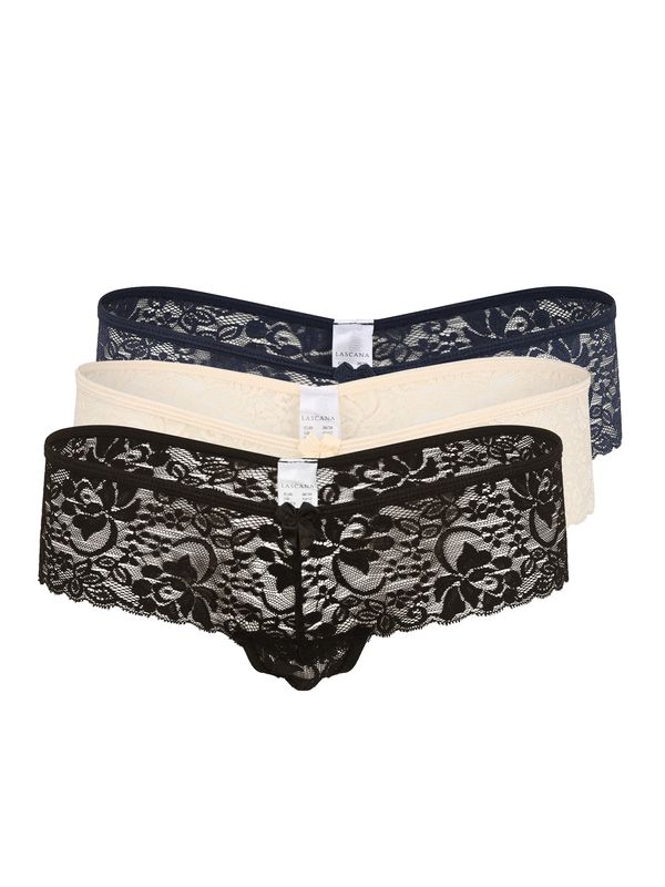 LASCANA LASCANA Стринг  бежово / синьо / черно