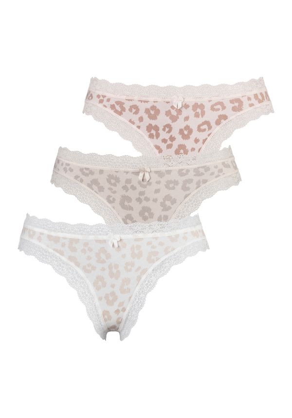 LASCANA LASCANA Стринг  бежово / сиво / бяло