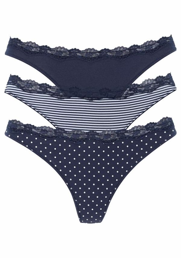 LASCANA LASCANA Стринг  синьо / бяло