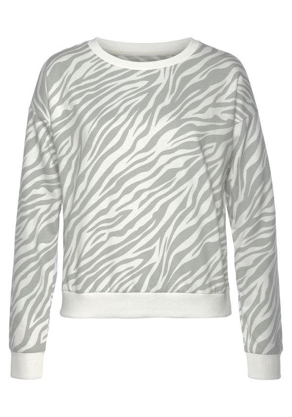 LASCANA LASCANA Суичър  сиво / естествено бяло