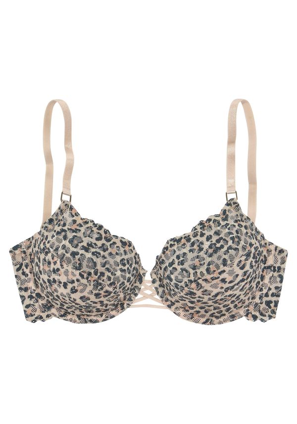 LASCANA LASCANA Сутиен  бежово / кафяво / черен меланж