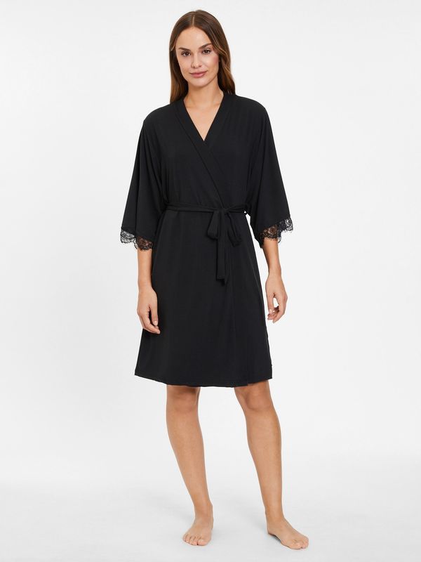 LASCANA LASCANA Сутрешен халат  черно