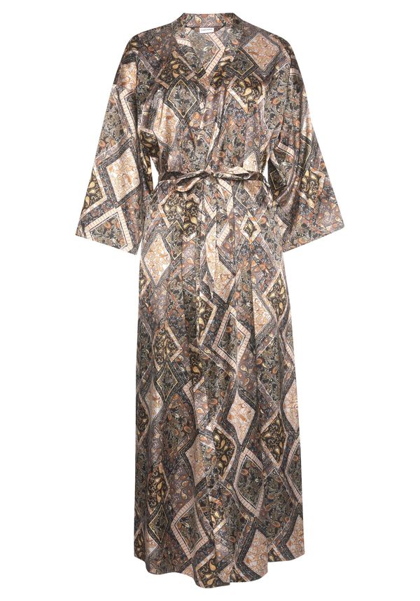 LASCANA LASCANA Сутрешен халат  кремаво / мока / пастелно жълто / оранжево / черно