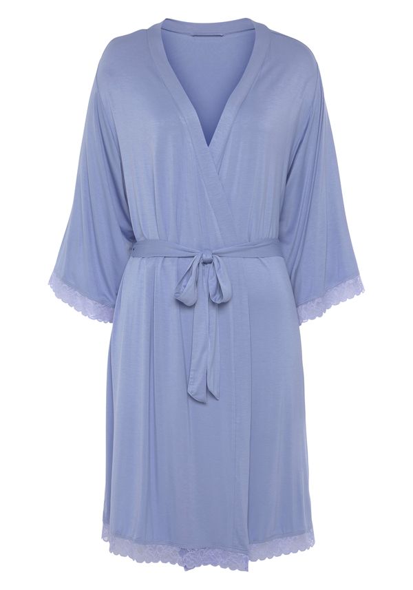 LASCANA LASCANA Сутрешен халат 'Summer Lace'  синьо