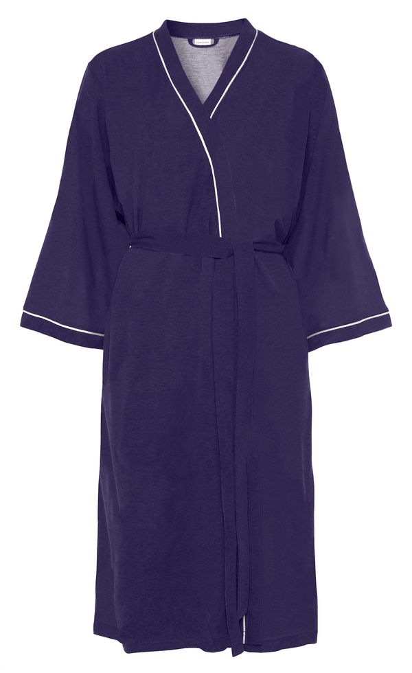 LASCANA LASCANA Сутрешен халат  тъмносиньо / бяло