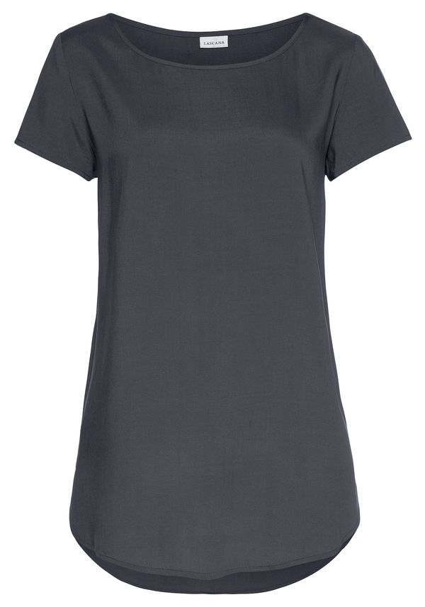 LASCANA LASCANA Тениска  антрацитно черно