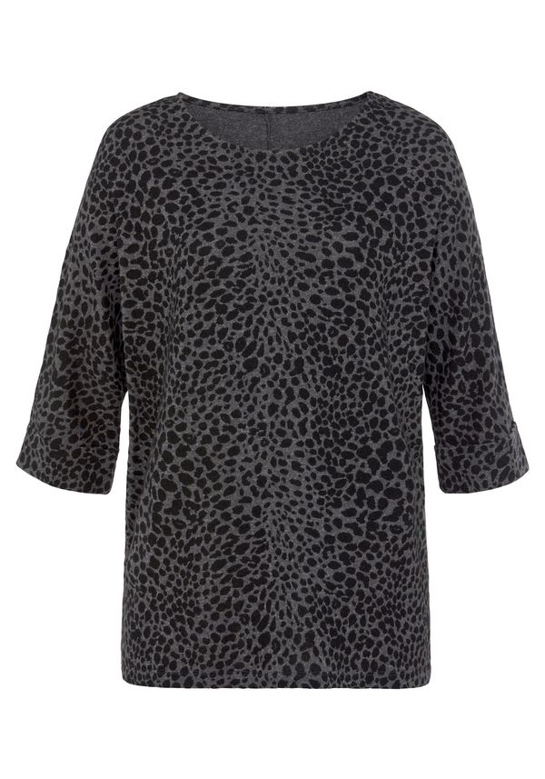 LASCANA LASCANA Тениска  антрацитно черно / черно