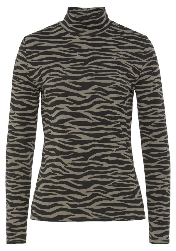 LASCANA LASCANA Тениска  бежово / черно