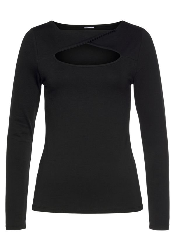 LASCANA LASCANA Тениска  черно