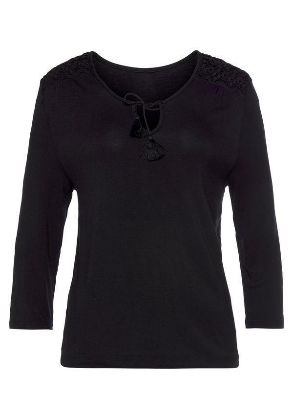 LASCANA LASCANA Тениска  черно