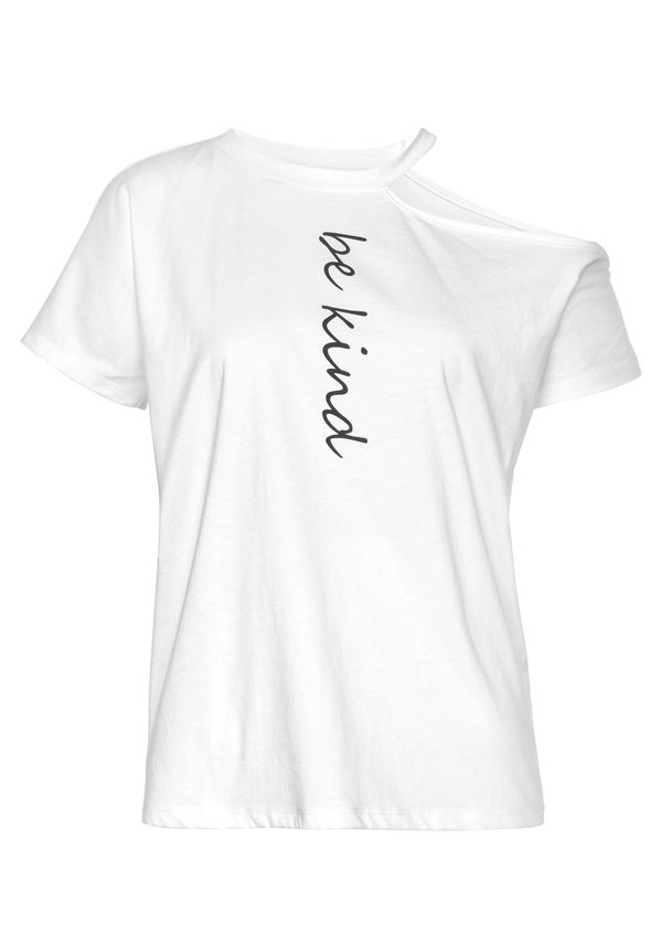 LASCANA LASCANA Тениска  черно / бяло