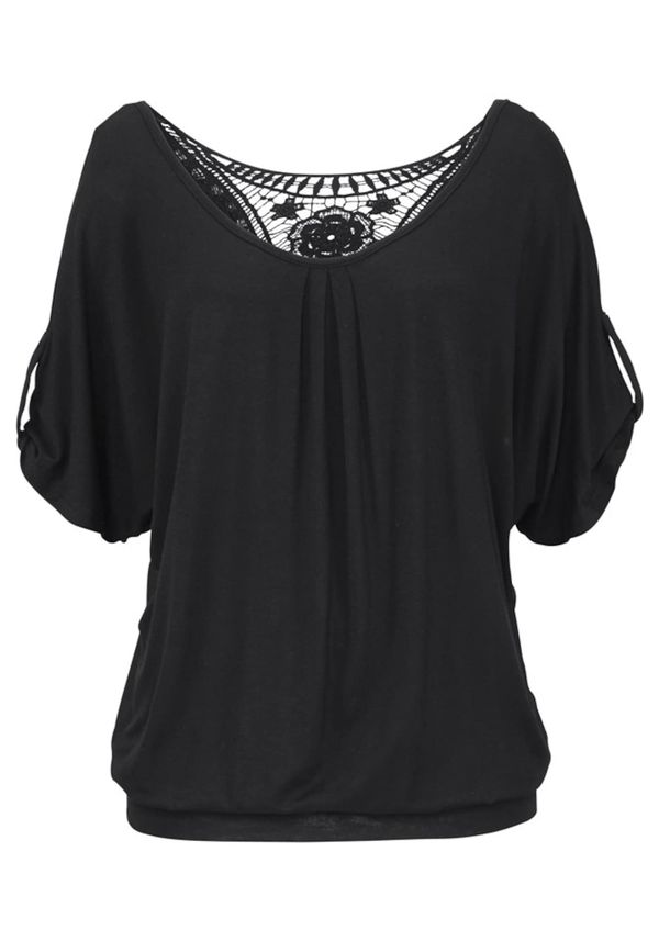 LASCANA LASCANA Тениска  черно