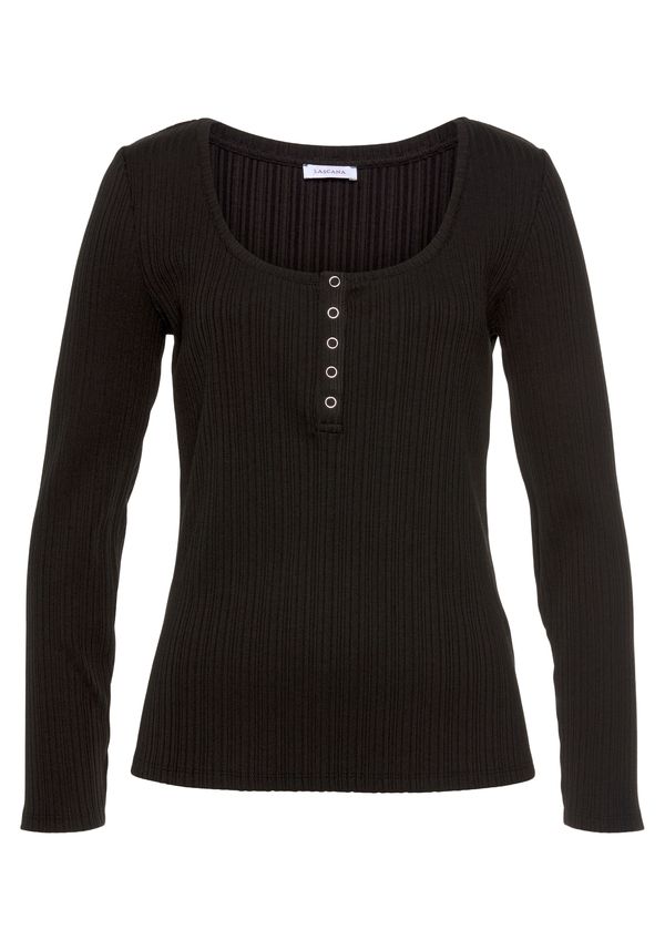 LASCANA LASCANA Тениска  черно