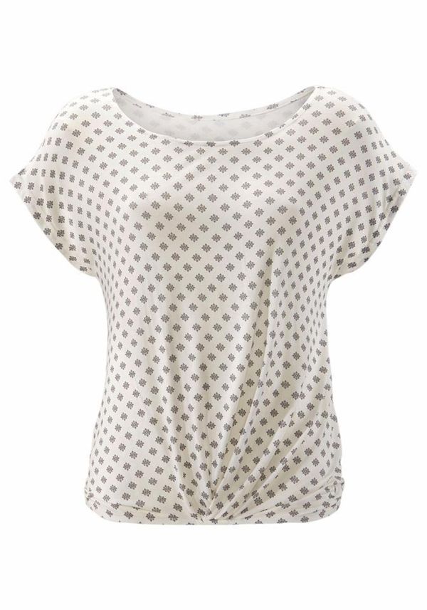 LASCANA LASCANA Тениска  кафяво / бяло