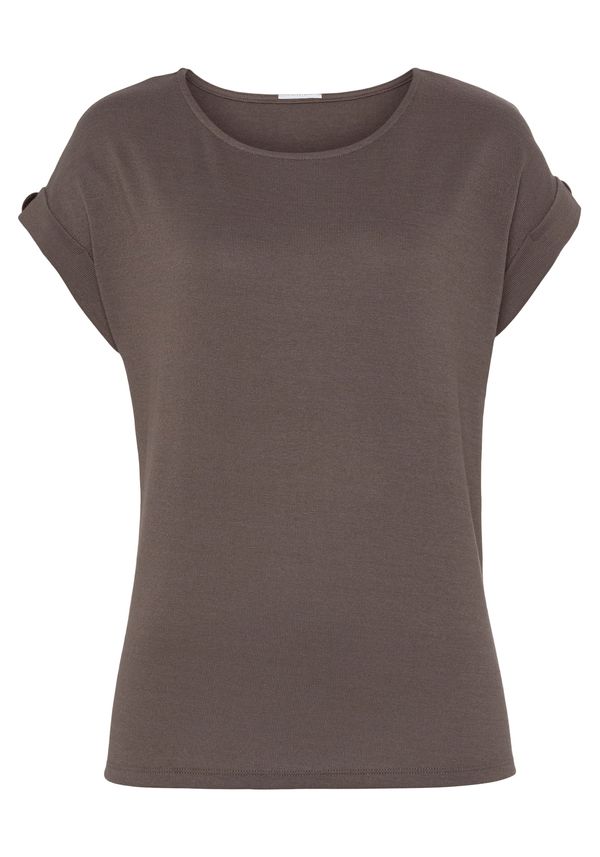 LASCANA LASCANA Тениска  кафяво / тъмночервено