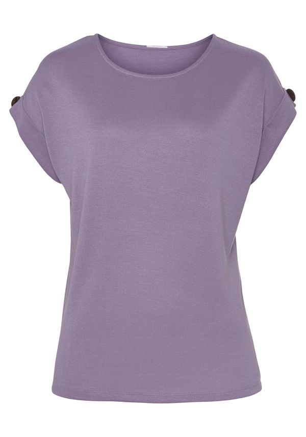 LASCANA LASCANA Тениска  лилав / бяло