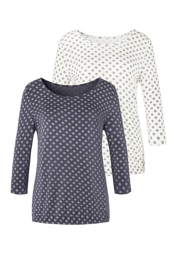 LASCANA LASCANA Тениска  нейви синьо / бяло