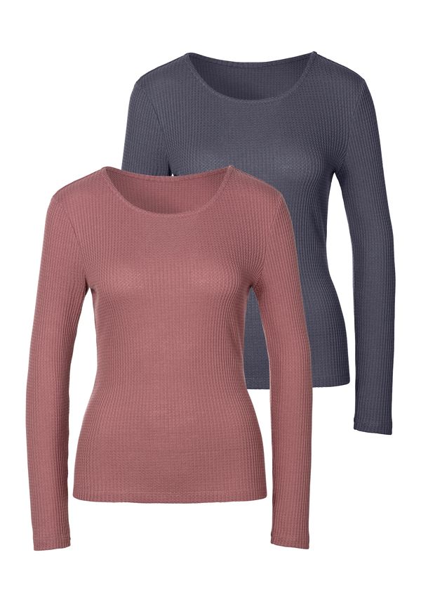 LASCANA LASCANA Тениска 'Pique'  морскосиньо / боровинка